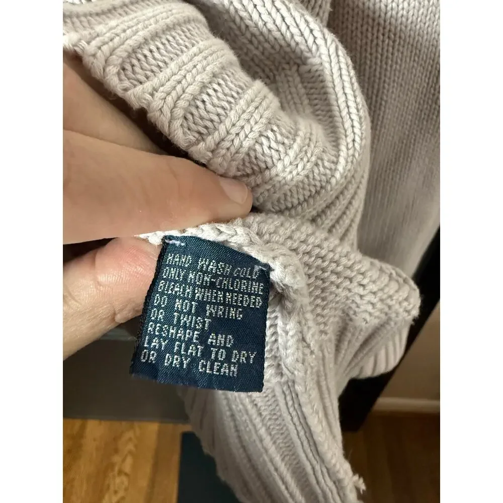 Vintage Polo Ralph Lauren Knit Sweater Size Large in Light Gray